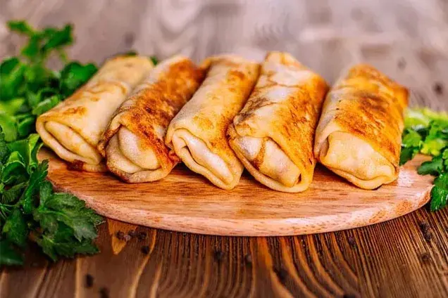 Cheese-filled crepes